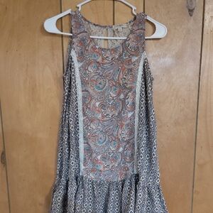 Umgee Floral Lace Ruffled Tunic